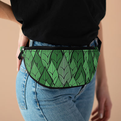 Leaves Fanny Pack, leaf Fanny pack with nature themed design, green fanny pack, flat fanny packs