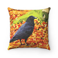 Crow throw pillow