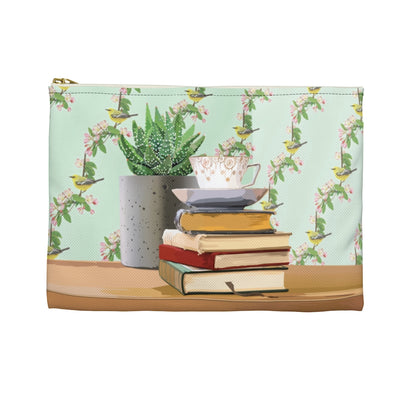 Biblio Teacup #3 Flat Zip Accessory Pouch