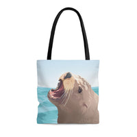 sea lion tote bag