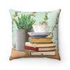 teacup throw pillow for booklovers