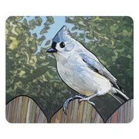 Bird mouse pad. Cute mouse pad for home office. Tufted titmouse mouse pad.