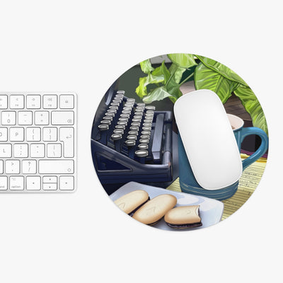 Biblio Typewriter & Coffee Mouse Pad (two shapes)