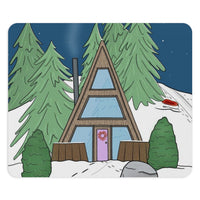 Winter themed home decor. Cute mouse pad with cabin design.