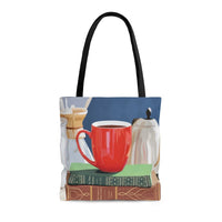 Teacup tote bag. Coffee tote bag.