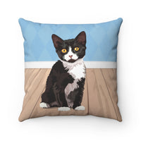 Tuxedo cat throw pillow. Tuxedo cat home decor.
