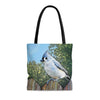 Tufted titmouse tote bag, bird tote bag